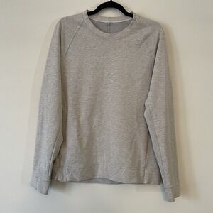 Lululemon Mens City Sweat Crew Pullover Sweatshirt Gray Sz M Athleisure Side Zip